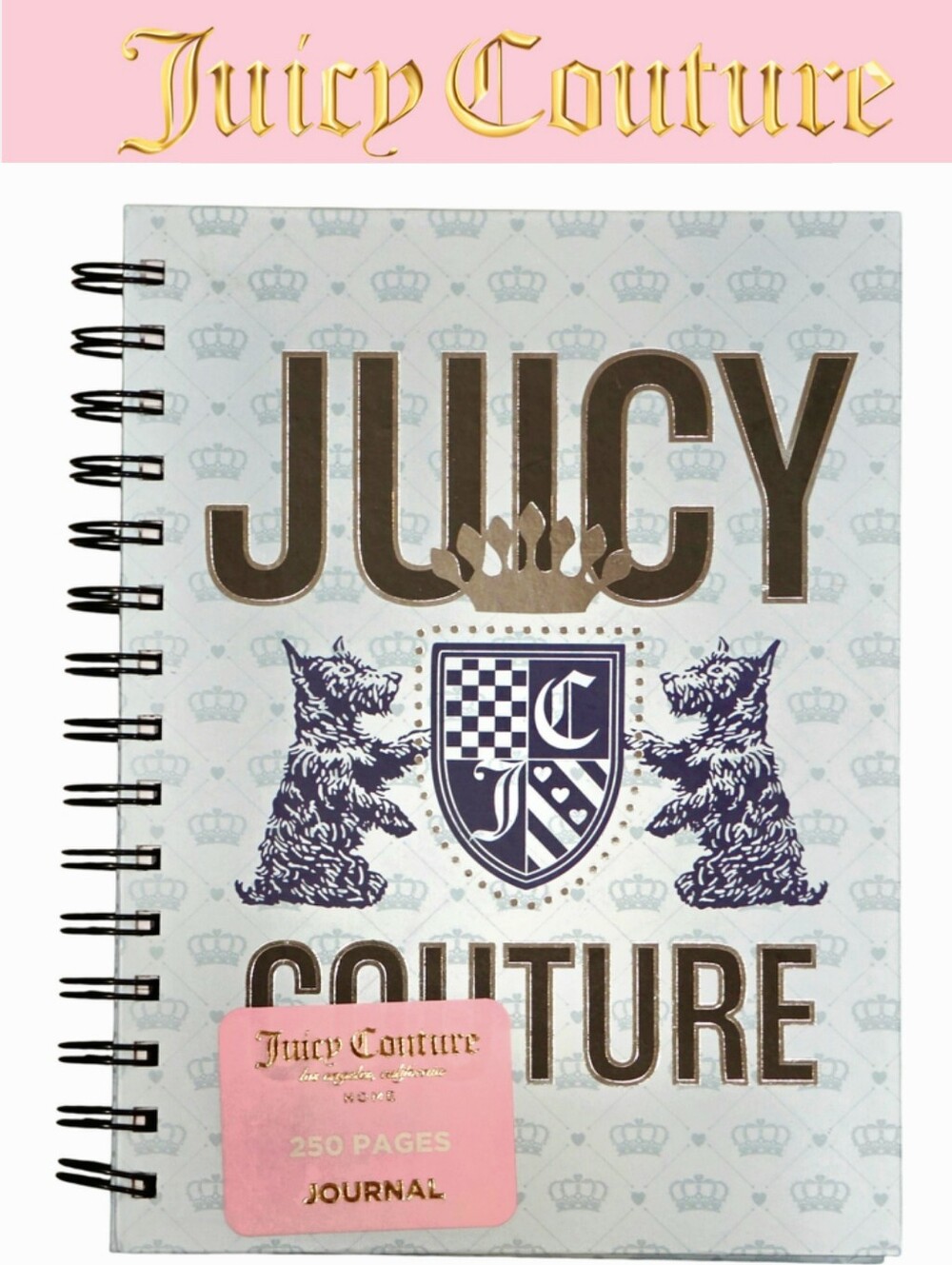 Juicy Couture Home Scottie Dog Crest Logo Spiral Journal